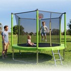 10ft Trampoline W  Safety Net Hoop Ladder Heavy Duty Steel Frame Outdoor Garden