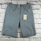 Nike Golf Womens Dri-fit Pinstripe Shorts Blue White Classic Rise Size 2 Nwt