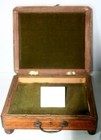 Sewing Cushioned Pad Top Box  Original Antique C1800 wood   Green Felt Interior