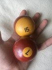 Vintage Bakelite Rich Butterscotch Billiard Pool Cue Balls Set Of 2