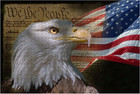 1000 Piece Jigsaw Puzzle Usa Vintage American Flag Bald Eagle 4th Of July Memori