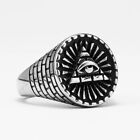 Masonic Illuminati Eye Men Rings Stainless Steel Women Jewelry Vintage Punk Rock