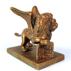 Winged Lion Of St  Mark Venice Vintage Bronze Brass Figurine Paperweight Italy