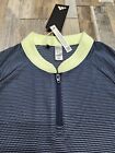 New Girls Adidas Golf Performance Zip Polo Sz Youth Large Navy   Neon Yellow  45