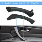 Black Left Right Inner Door Pull Handle Kit Panel Pull Cover Trim For Bmw Series