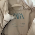 Zara Girls Beige Hooded Puffer Jacket 7 Year Quilted Winter Coat Water Resistant
