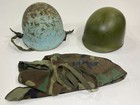 Army Helmet With Liner   Camo Cover  Rusted   Worn  Military Surplus
