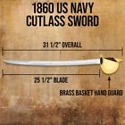 K Exclusive 1860 Us Navy Cutlass Sword   Carbon Steel Blade   Replica   31 5 