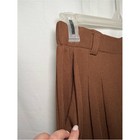 Fleece Lined Wide Leg Pleated Trouser Pants Size S Brown