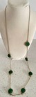 Lot Of 3 Vintage Necklace Beaded Lariat Green Gold Tone One Long Glass Beads