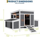 Outdoor Chicken Coop Large Wooden Chicken Hutch Cage With 2 Sides Nesting Boxes