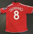 Gerrard  8 Liverpool Champions League 2006-2007 Short Sleeve Red Jersey