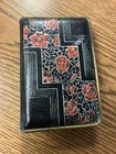 Vintage antique Compact Mondaine With Mirror Powder Rouge Compartments Roses