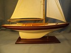 Racing Yacht Model Ship Wood Sailboat Boat 34 5  X 24 