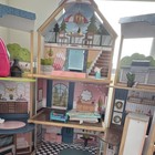 Kidkraft Modern Multicolor Wooden Dollhouse With Furniture  3 Stories  6 Rooms