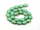 12 Czech Glass Oval Beads Turquoise - Picasso Opaque 12x9mm