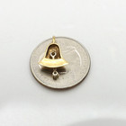 14k Gold Natural Diamond Clapper Bell Charm Pendant Two Tone Vintage