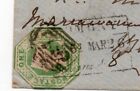 Rare 1854 1 - Green Embossed Issue On Rare Cover To India  Military Interest