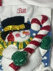 Bucilla Felt Completed Christmas Stocking  bill  Snowman Spirit Candy Cane 84594