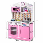 Costway Kids Wood Pretend Cooking Playset Kitchen Toys Cookware Play Set Toddler