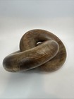 Wood Chain Link Knot Sculpture Interlock Rings - Modern Japandi Scandinavian
