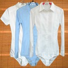 Ladies Casual Bodysuit Shirt Cotton Blend Button Down Top Clubwear Bar Fashion