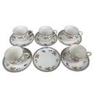 Antique Noritake Nippon Hand Painted Small Teacups   Saucers Floral Bird Japan 6