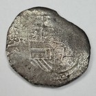 1590-1615 Cob 8 Reales Potosi Bolivia Assayer R Shipwreck Effect Genuine  j339