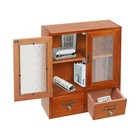Wood Storage Cabinet  2-tier Storage Cabinet With 2 Drawers  Double Door Storage