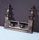 15  Wide French Antique Crest pediment crown In Solid Chestnut Wood