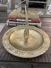 Vintage Brass Sundial Sailboat Roman Numerals Made Taiwan Tempus Fugit Bird Bath