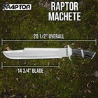 Raptor Machete With Sheath   Stainless Steel   Pakkawood Handle   20 5  Overall