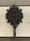 Antique Cast Iron Wall Hooks Brown Decorative Coat Hat Towel Hanging Vintage