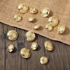 16 Pcs Metal Blazer Button Set  2 Sizes Gold Buttons For Blazer Vintage Gold Bla