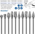 Tungsten Carbide Rotary Burr Bit Set 1 8  Cutting Carving Burrs For Dremel Tool