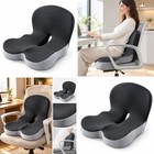 Memory Foam Seat Cushion W lumbar Support Pillow For Back   Sciatica Pain Relief