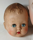 Vintage Lot 3 Pieces 2 Doll Heads 1 Porcelain  1 Plastic Porcelain Pin Cushion