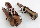 Navy Telescope Brass Antique Finish Spyglass Nautical  W brown Tripod Stand Gift