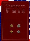 Coin Sets Of All Nations Guyana Unc 1 5 25 Cents 1985 10 Cents 1986 Brown