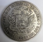 Venezuela 1936  5 Bolivares Gram 25  Silver Coin