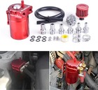 300ml Baffled Oil Separator Catch Can Kit With Air Filter 10mm 12mm 15mm Red