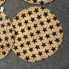 Stars   Stripes Placements Americana Patriotic Navy Star Jute Round Set Of 4