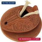 Herodian Oil Lamp Replica - Ancient Biblical Byzantine Lamp With Plate  Holy Lan