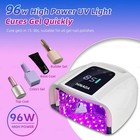    professional 96w Rechargeable Uv Led Nail Lamp   Cure Light With Smart Senso   