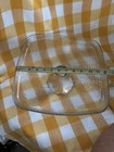 Beautiful Vintage Hammered Glass Square Cake Stand With Dome 12   