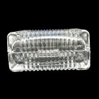 New Attitude Blue Graphic Notched Edge Square Glass Trinket Box 4 x4 x2 