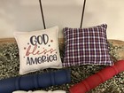 4 5     Handmade Primitive Patriotic Americana    god Bless America    Pillow
