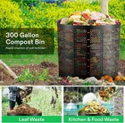 Expandable Black Outdoor Composter 300 Gallon Backyard Compost Bin   Gloves