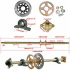 44  32  29  Rear Live Axle Kit Assembly Sprocket Hub Brake Golf Cart Buggy Atv