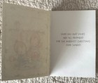 Unused Christmas Girl Sew Embroidery Sharing Vtg Greeting Card Betsey Clark 1978